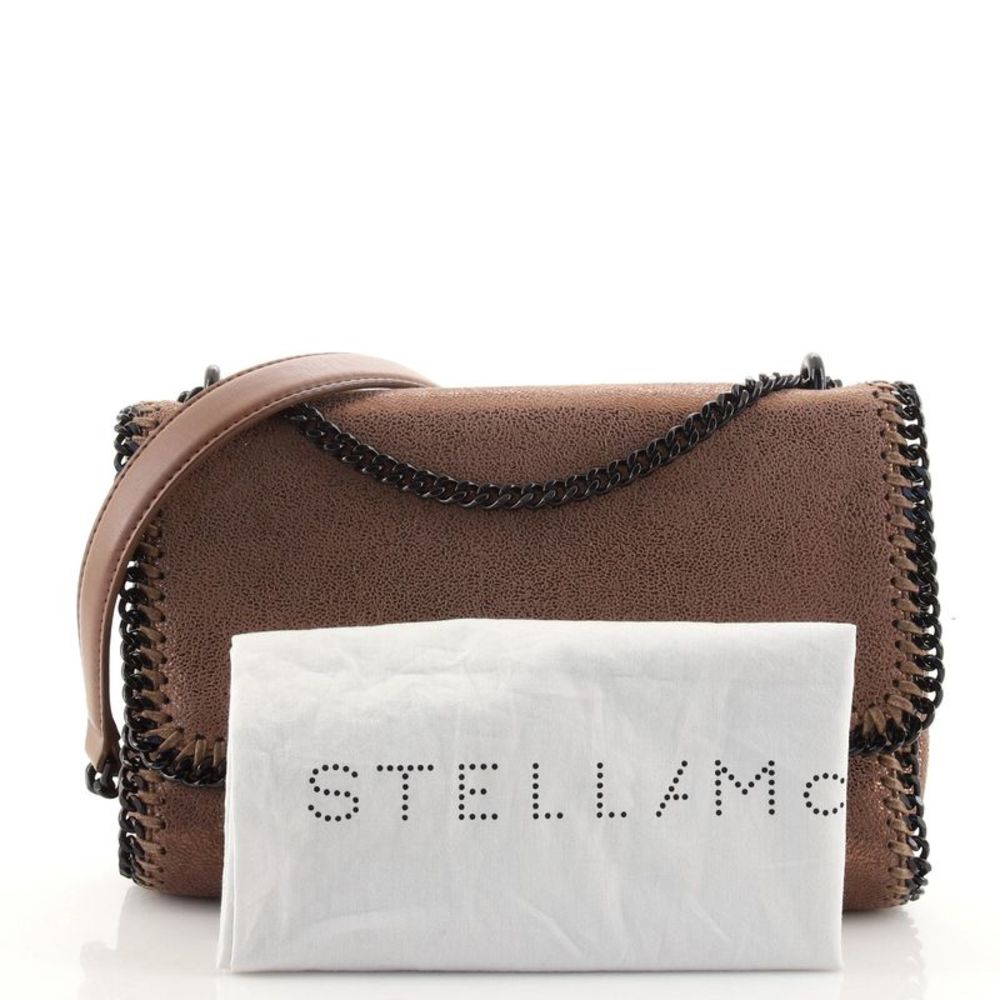 Stella McCartney Falabella Flap Shoulder Bag Shaggy Deer Small Brown - Picture 2 of 7